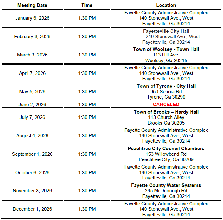 2026 TRANSPORTATION COMMITTEE MEETING DATES